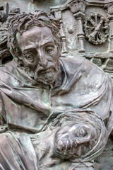 Obraz premium Statue Relief Das Spee-Epitaph St. Suitbertus Kirche Kaiserswerth Düsseldorf