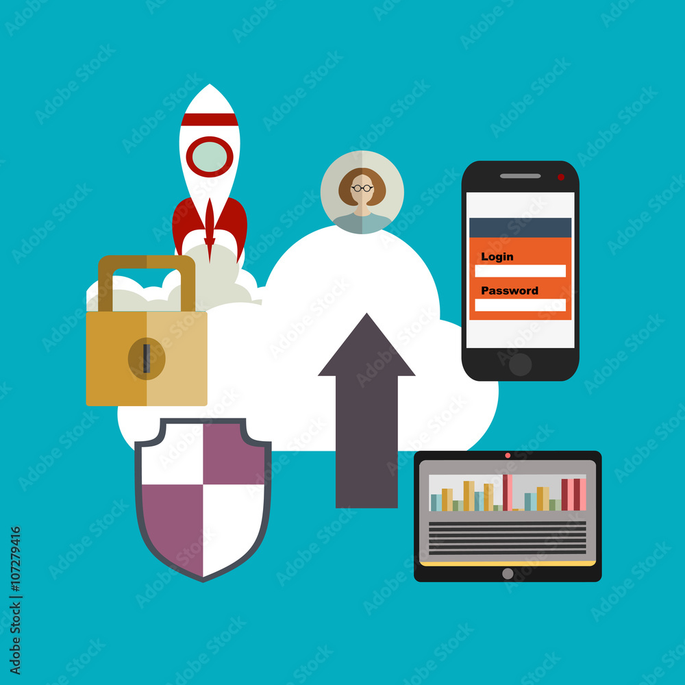 Poster set of flat design vector illustration concepts for data protection,and internet security. concepts 