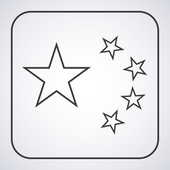 Chinese flag stars silhouettes icon, stylish vector illustration