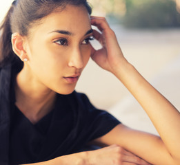 Obraz premium Young woman success aspirations goals