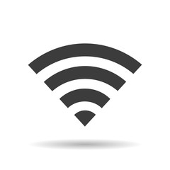 WIFI icon with shadow on a white background, vector illustration