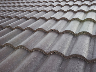 Pattern of brown roof tiles