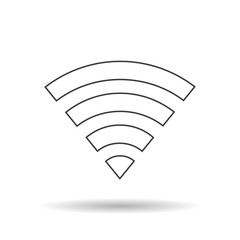 WIFI icon silhouette with shadow on a white background, vector illustration