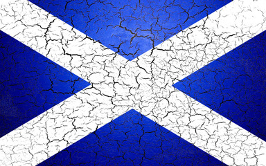 Scotland flag. Shattered texture.
