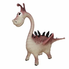 3d illustration of cute dragon on white background