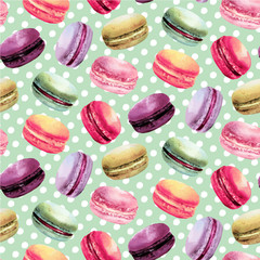 Watercolor macaron seamless  pattern