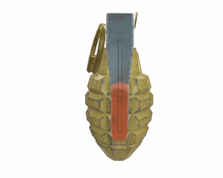 Mk2 grenade 3D illustration on white background