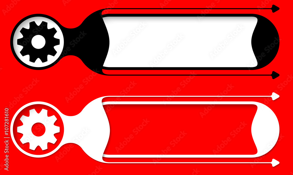 Poster two vector buttons for your text and cogwheel