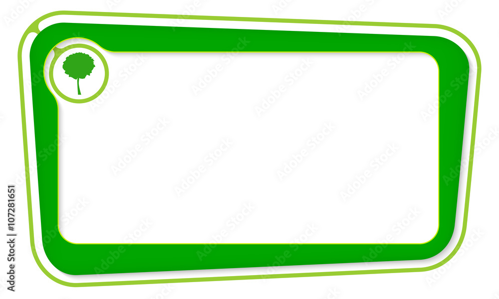 Poster vector box for your text with tree symbol