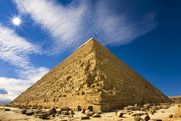 Fototapeta na wymiar Egypt. Giza. Khafre's Pyramid. The Pyramid Fields from Giza to Dahshur is on UNESCO World Heritage List