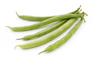 Green beans isolated on a white background.