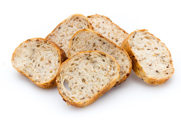 Loaf of bread isolated on white.