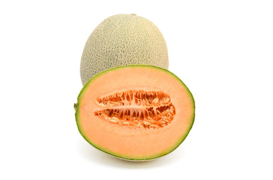 Cantaloupe melon isolated on white background