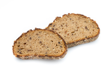 Rye bread isolated on white background.