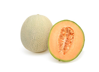 Cantaloupe melon isolated on white background