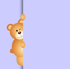 Fototapeta premium Teddy bear peeking out 