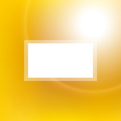 Golden sun light background. Abstract vector background with blurred lights and white space for text
