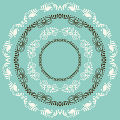 Abstract botanical circle, vector background with place for your text. Illustration