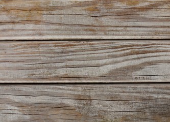 Macro of strongly weathered wood. Naturally aged by the elements. Horizontal cracks can be seen in the well dried wood. The color is partially worn away and shows the grain of the wood.