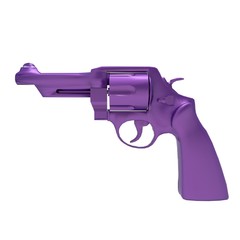 3D illustration abstract of revolver on white background
