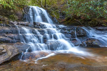 Canvas schilderij Watervallen Laurel Falls in Tennessee  © JPDoty