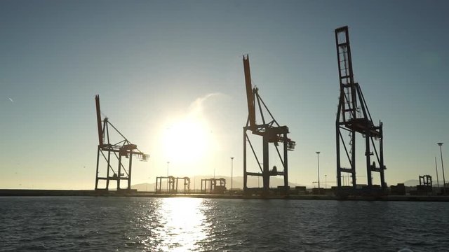 The cranes at Port Malaga in the harbor area