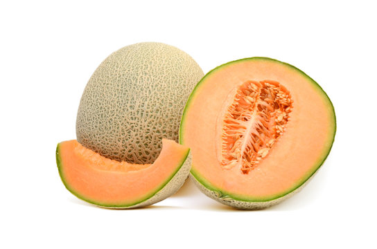 Cantaloupe melon isolated on white background