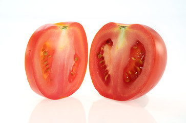 Tomato / Fresh tomato on white background.