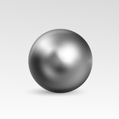 Chrome ball realistic isolated on white background