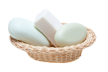 Soaps and basket