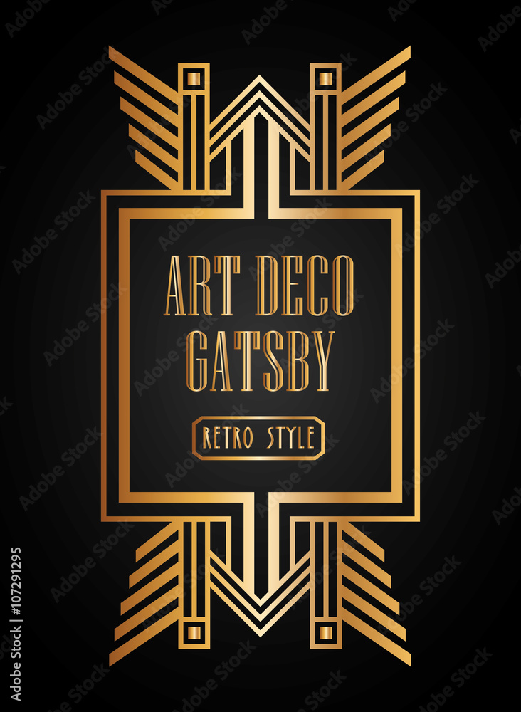 Poster art deco element gatsby design