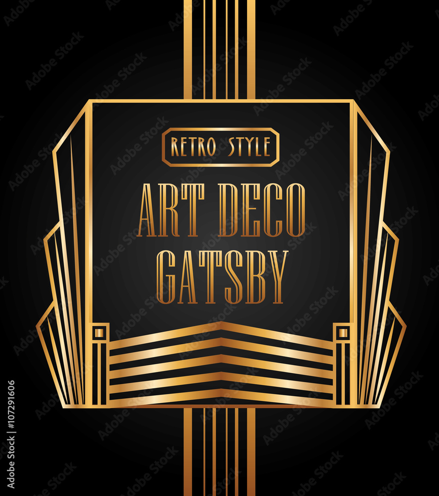 Poster art deco element gatsby design