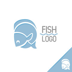 Blue round icon with fish