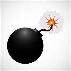 Bomb realistic icon