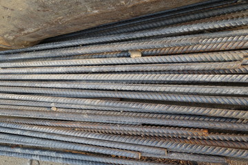 The steel bars used in construction