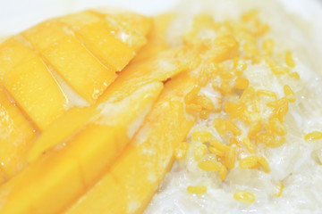 Rice with mangoes thai style tropical dessert