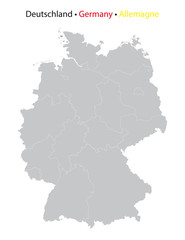 Deutschland karte mit Bundesländer-Grenzen, detailreich, 