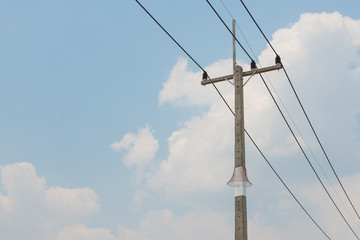 The red net for animal guard for power electrical column