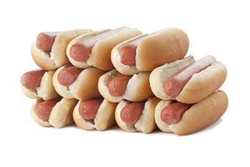 a stack of sausage sandwiches