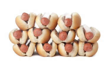 bunch of hotdog sandwiches - Powered by Adobe