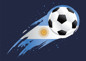 Soccer Ball With Abstract Argentina Insignia Background