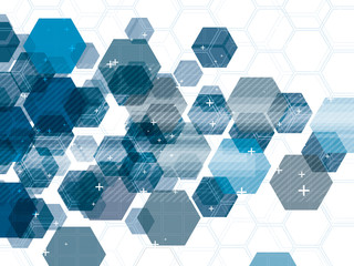 Technology background blue futuristic abstract  in digital vector with hexagon.
