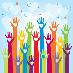 Hand heart love communication feelings.