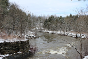 Sutton River in Spring in Abercorn, Quebec