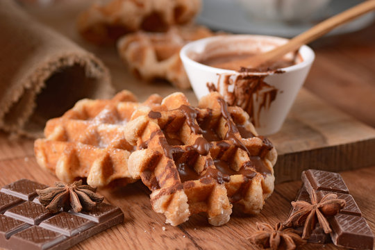 waffel con cioccolata