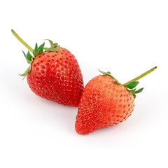 Beautiful strawberries isolated on white background