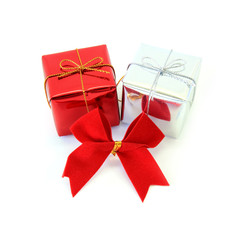 Decorated gift box for Christmas happy new year holiday
