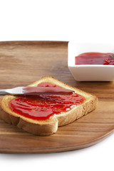 strawberry jam on toast