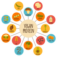 Vegan protein icons