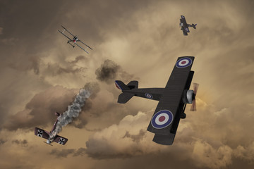 World War One Aircraft in a dogfight © Keith Tarrier